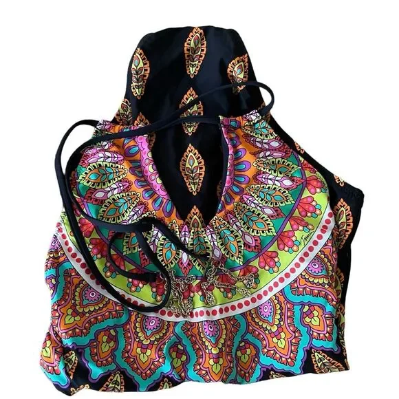 Trina Turk Moroccan Medallion Goddess High-Neck One Piece Swimsuit Bathing Suit One Pieces